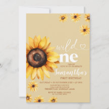 Elegante Wild One Birthday Boho Sunflowers