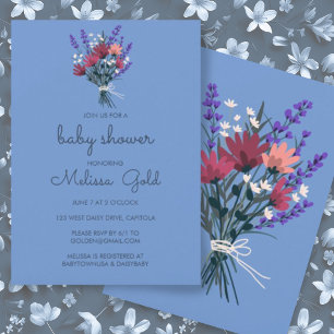 Invitación Elegante Wildflower Bouquet BABY SHOWER PERSONALIZ
