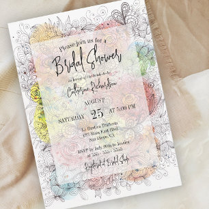 Invitación Elegante Wimsy Watercolor Floral Art Bridal Shower