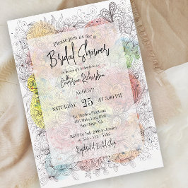 Invitación Elegante Wimsy Watercolor Floral Art Bridal Shower