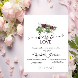 Invitación Elegante Wine Dastando La Ducha Bridal De Borgoña