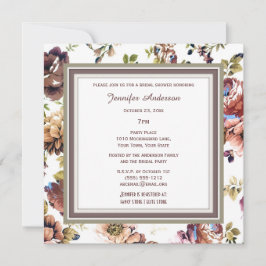 Invitación Elegante Wine Floral Tema Bridal Shower