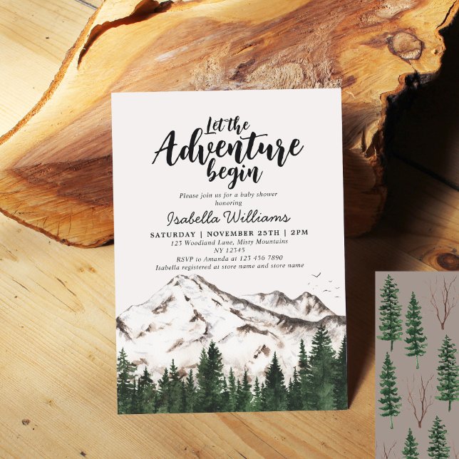 Invitación Elegante Winter Forest Adventure Boy Baby Shower (Subido por el creador)