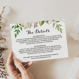 Invitación Elegante Winter White Boda Detalles Insertar Tarje