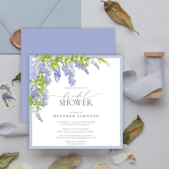 Invitación Elegante Wisteria Acuarela Floral Bridal Ducha (Subido por el creador)
