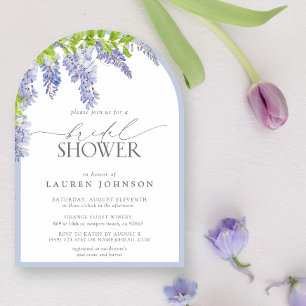 Invitación Elegante Wisteria Acuarela Floral Bridal Ducha