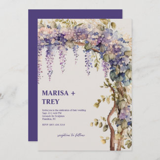 Invitación Elegante Wisteria Floral Boda de Canopy