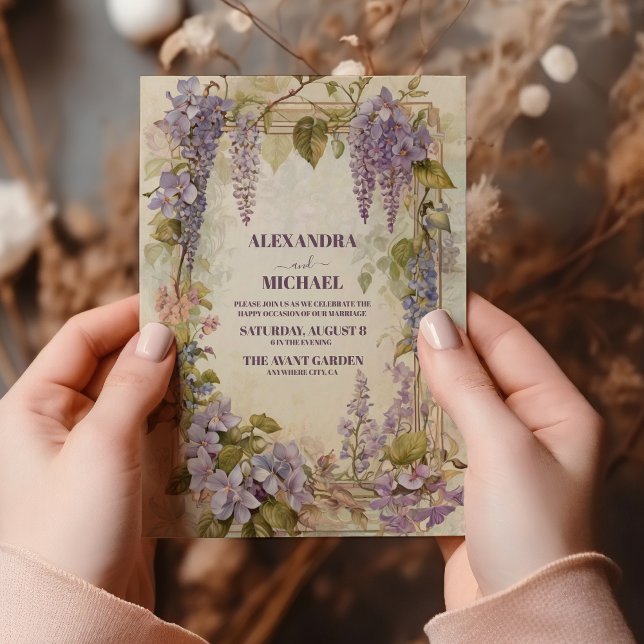 Invitación Elegante Wisteria Watercolor Floral Boda (Subido por el creador)
