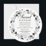 Invitación Elegante Wreath de hojas negras y blancas de 16 in<br><div class="desc">Elegante colección de Wreath Wreath de hojas negras y blancas 16 Invite a coincidir en Niche y Nest store.</div>