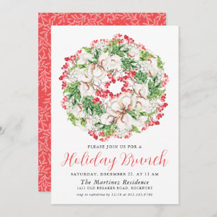 Invitación Elegante Wreath Wreath Holiday Brunch