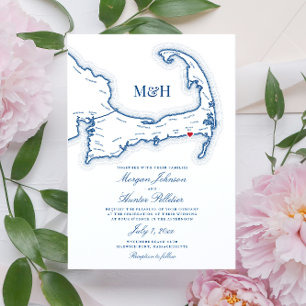 Invitación Elegante Wychmere Beach Club Boda de Cape Cod