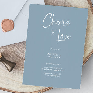 Invitación Elegante y agitada alegría azul para amar a Boda d