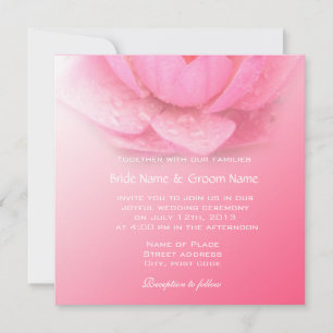 Invitación Elegante y agradable lirio rosa en boda rosa