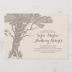Invitación Elegante y antiguo ensayo de vintage de árbol