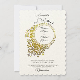 Invitación Elegante y atemporal minimalismo de la floral dora