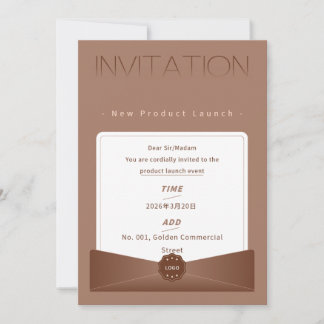 Invitación elegante y cálida en marrón para el lan