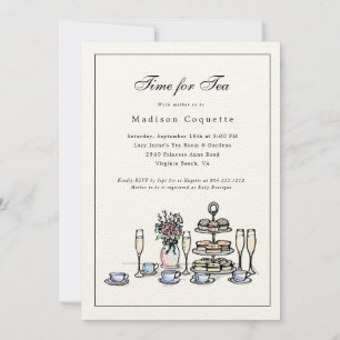 Invitación Elegante y caprichoso momento para el Tea Baby Sho