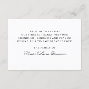 Invitación Elegante y clásica simpatía funeraria Gracias