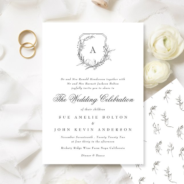 Invitación elegante y clásico logo tradicional de monograma (Subido por el creador)