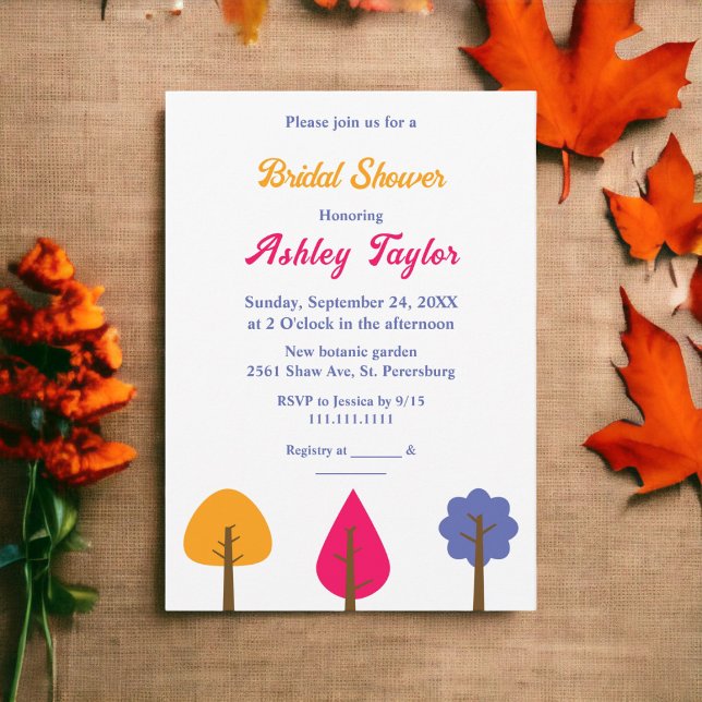 Invitación Elegante Y Colorido Árbol Cae La Ducha Bridal (Subido por el creador)