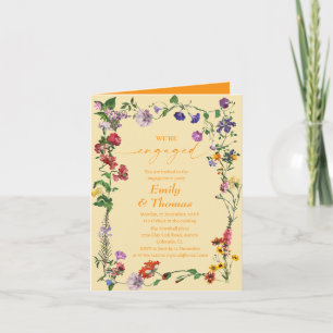 Invitación elegante y colorido compromiso boda de flores silv
