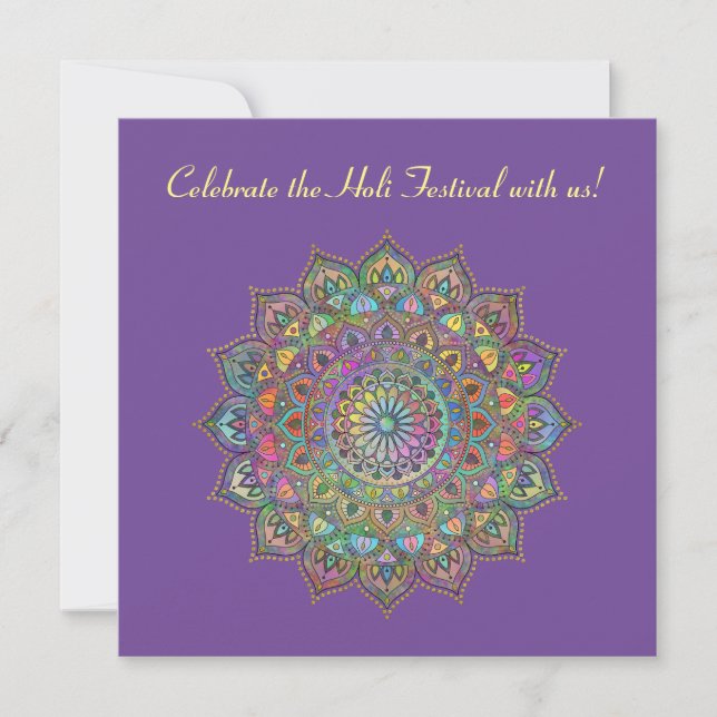 Invitación Elegante y colorido Mandala estilo India 1 (Anverso)
