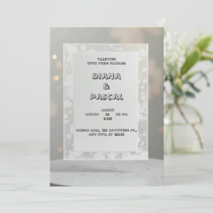 Invitación elegante y con clase, sobre un fondo gr