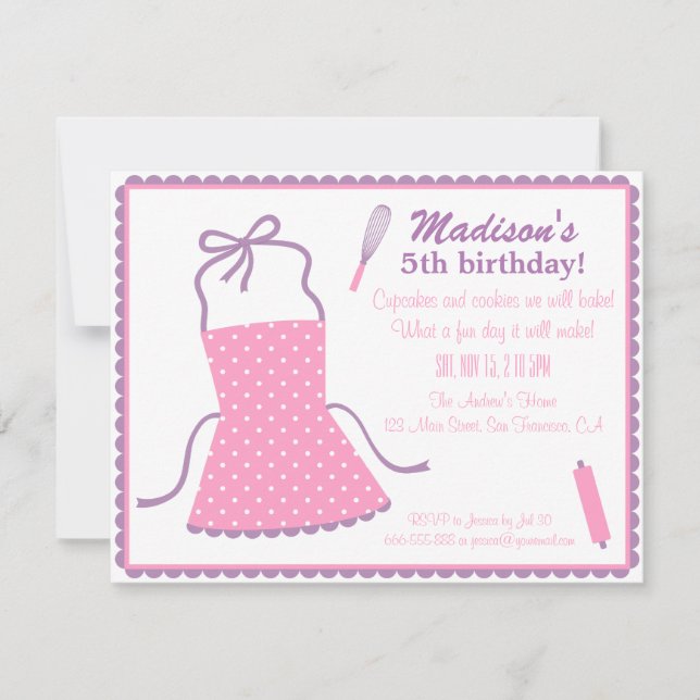 Invitación Elegante y de moda Fiesta de cumpleaños para la co (Anverso)