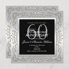 Invitación Elegante y decorativo Aniversario Boda de Plata 60