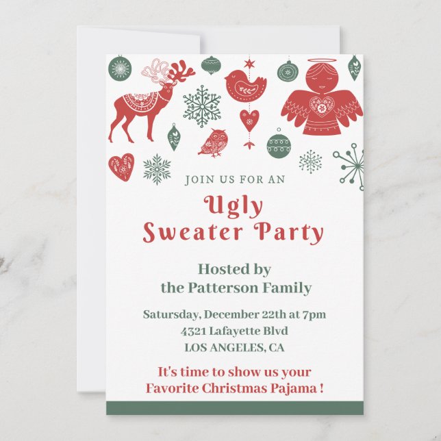 Invitación elegante y divertida a la fiesta del su (Anverso)