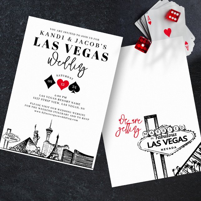 Invitación Elegante y divertido Boda de Las Vegas (Modern Las Vegas Wedding Invitation)