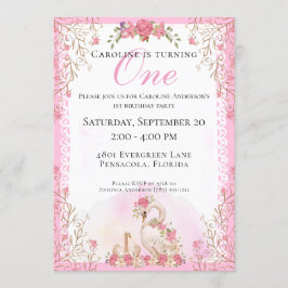 Invitación Elegante y dulce Cisnes de Fairé