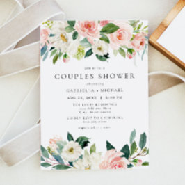 Invitación Elegante y dulce ducha Rubor de parejas florales r