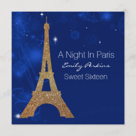 Invitación Elegante y dulce tema de París Dieciséis invitacio