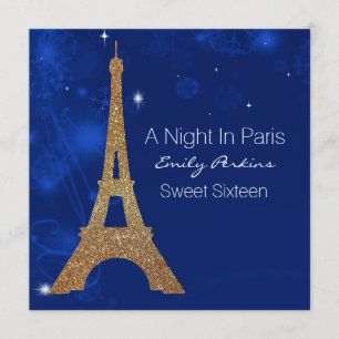 Invitación Elegante y dulce tema de París Dieciséis invitacio