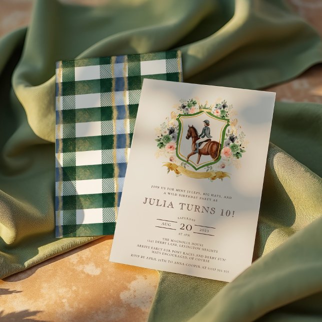 Invitación Elegante y ecuestre fiesta de cumpleaños de caball (Subido por el creador)