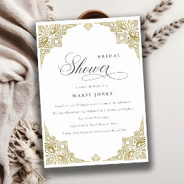 Invitación Elegante y elegante Art Decó Ornate Bridal Ducha
