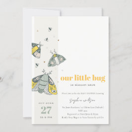 Invitación Elegante y elegante Baby Shower gris amarillo de p