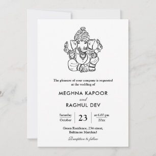 Invitación Elegante y elegante Boda de Dios de Ganpati