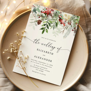 Invitación Elegante y elegante boda de invierno