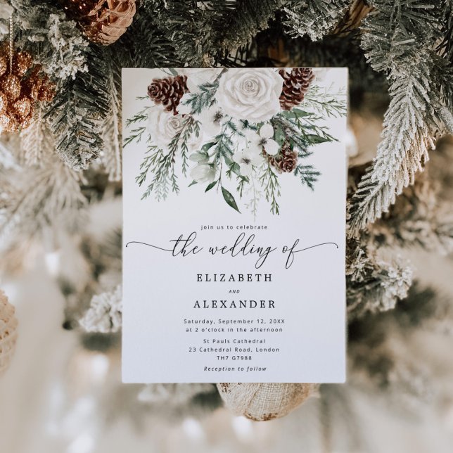 Invitación Elegante y elegante boda de invierno (Subido por el creador)