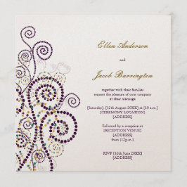 Invitación Elegante y elegante Boho Purple Spirals Invite a l
