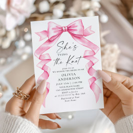Invitación Elegante Y Elegante Ducha Bridal De Mano Rosa