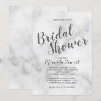Elegante y elegante ducha de novia en mármol blanc
