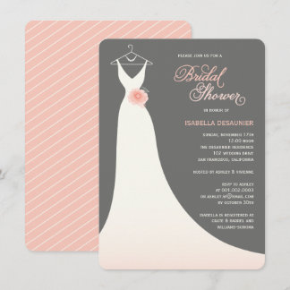 Invitación Elegante y elegante ducha de novias rosa con traje
