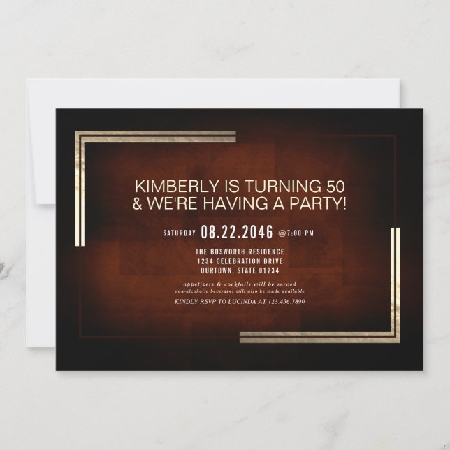 Invitación Elegante y elegante fiesta de cumpleaños de chocol (Anverso)