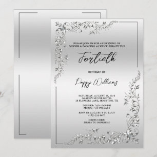 Invitación Elegante y elegante fiesta de cumpleaños de decora