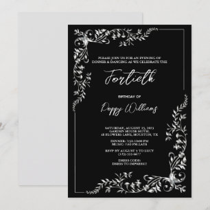 Invitación Elegante y elegante fiesta de cumpleaños de decora