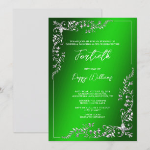 Invitación Elegante y elegante fiesta de cumpleaños de decora