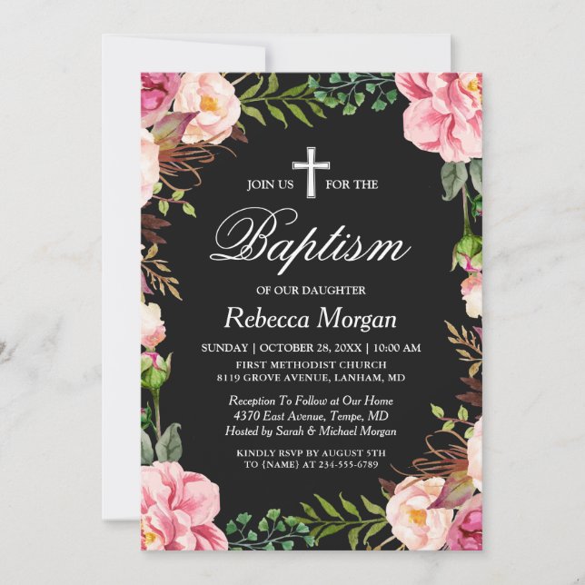 Invitación Elegante y elegante florecimiento floral | Foto de (Anverso)